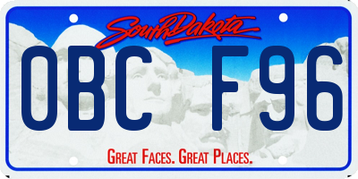 SD license plate 0BCF96