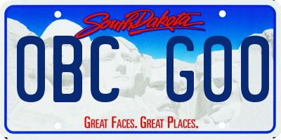 SD license plate 0BCG00