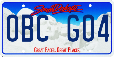 SD license plate 0BCG04