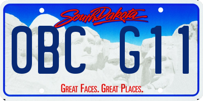 SD license plate 0BCG11