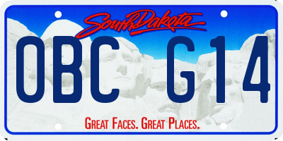 SD license plate 0BCG14