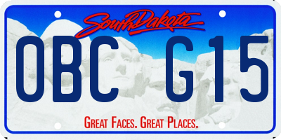 SD license plate 0BCG15