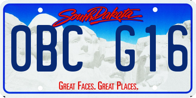 SD license plate 0BCG16