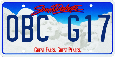 SD license plate 0BCG17