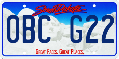 SD license plate 0BCG22