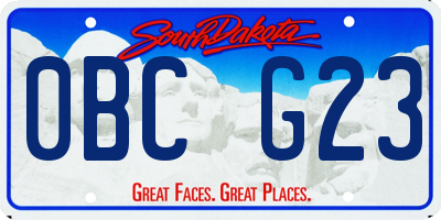SD license plate 0BCG23