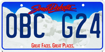SD license plate 0BCG24