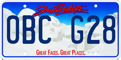 SD license plate 0BCG28