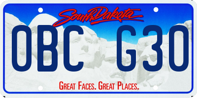 SD license plate 0BCG30