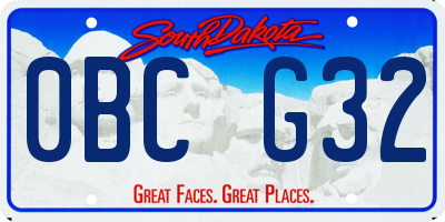 SD license plate 0BCG32