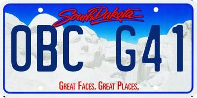 SD license plate 0BCG41