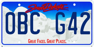 SD license plate 0BCG42