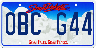 SD license plate 0BCG44