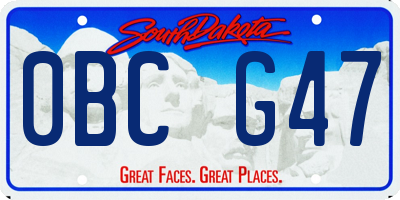 SD license plate 0BCG47