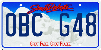 SD license plate 0BCG48