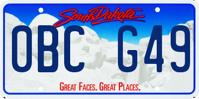 SD license plate 0BCG49