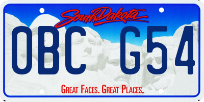 SD license plate 0BCG54