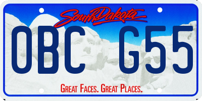 SD license plate 0BCG55