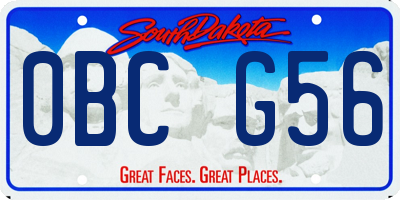 SD license plate 0BCG56