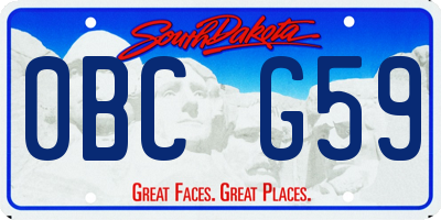 SD license plate 0BCG59