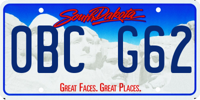 SD license plate 0BCG62
