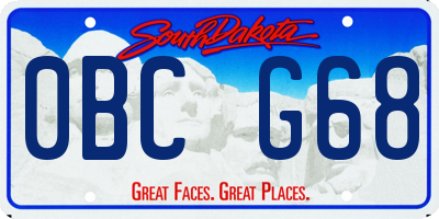 SD license plate 0BCG68