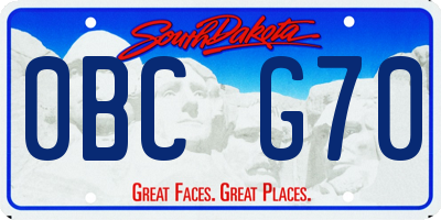 SD license plate 0BCG70