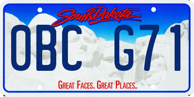 SD license plate 0BCG71