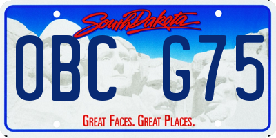 SD license plate 0BCG75