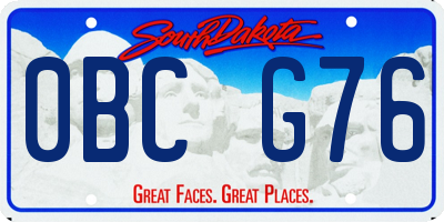 SD license plate 0BCG76
