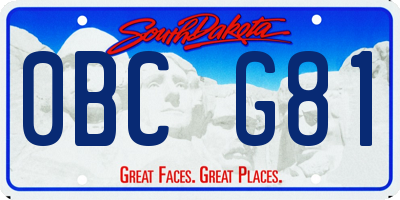 SD license plate 0BCG81