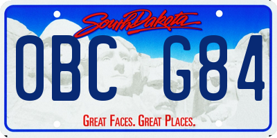 SD license plate 0BCG84