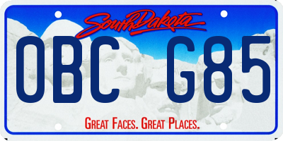 SD license plate 0BCG85