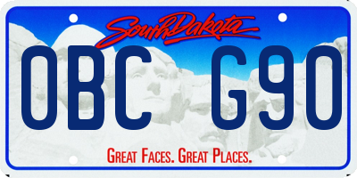 SD license plate 0BCG90