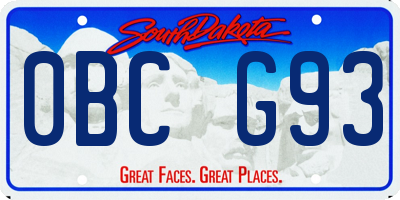 SD license plate 0BCG93