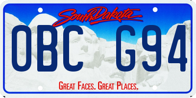 SD license plate 0BCG94