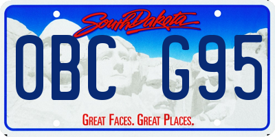 SD license plate 0BCG95