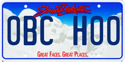 SD license plate 0BCH00