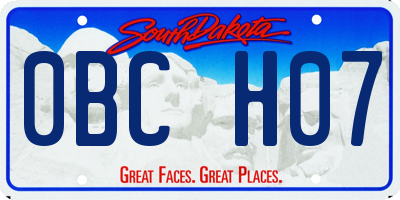 SD license plate 0BCH07