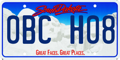 SD license plate 0BCH08