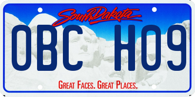 SD license plate 0BCH09