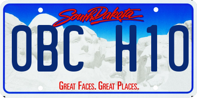 SD license plate 0BCH10