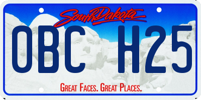 SD license plate 0BCH25