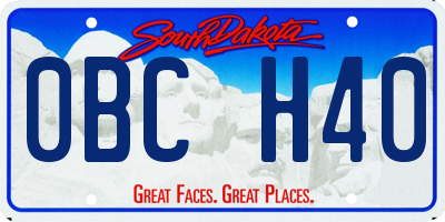 SD license plate 0BCH40