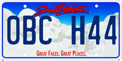 SD license plate 0BCH44