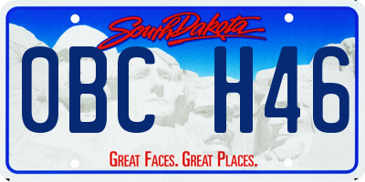 SD license plate 0BCH46