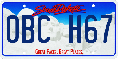 SD license plate 0BCH67