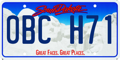 SD license plate 0BCH71