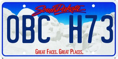 SD license plate 0BCH73
