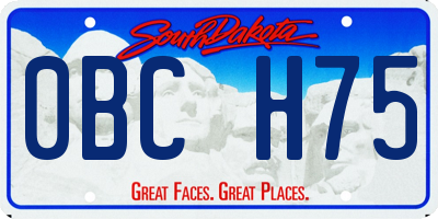 SD license plate 0BCH75